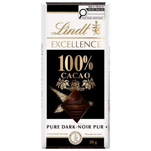 Buy Lindt Excellence Dark Chocolate Bar 100% Cacao 50 g | IGA