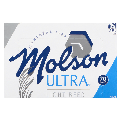 Buy Molson Ultra Beer 3% Alcohol 24 x 355 ml (cans) | IGA