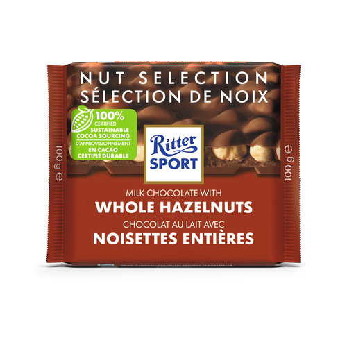 Ritter Sport Milk Chocolate Bar With Whole Hazelnuts