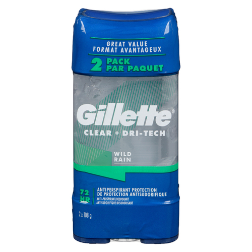 Buy Gillette Clear Gel Deodorant Wild Rain 2 x 108 g | Sobeys Inc.