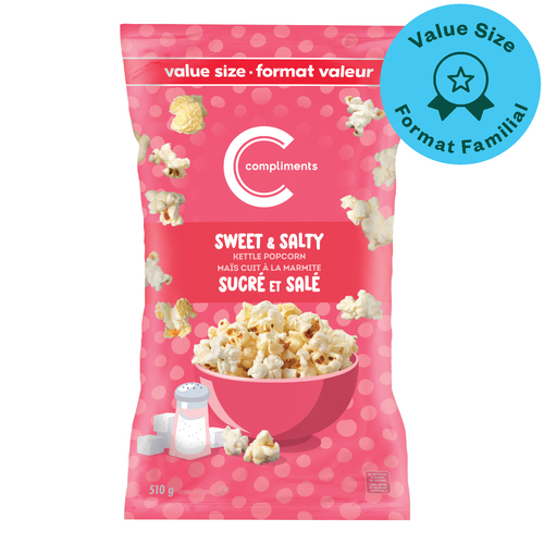 Compliments Kettle Popcorn Sweet & Salty Value Size