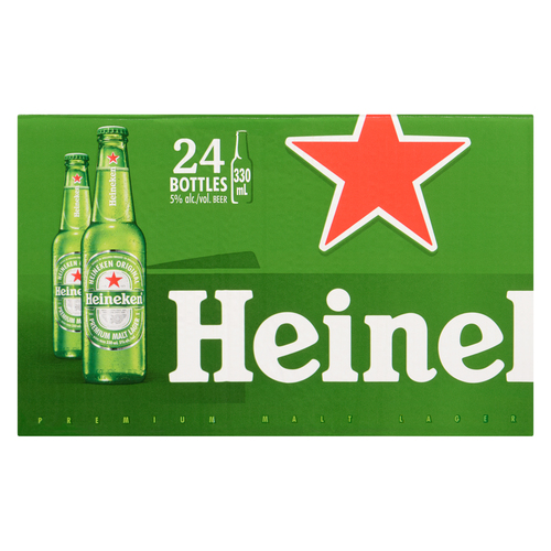 Heineken Beer 5% Alcohol 24 x 330 ml (bottles)