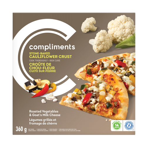 Compliments Frozen Stone-Baked Pizza Cauliflower Crust Roasted Vegetables & Goat's Milk Cheese