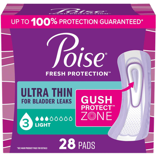 Poise Ulta Thin Pads Light Absorbency Regular
