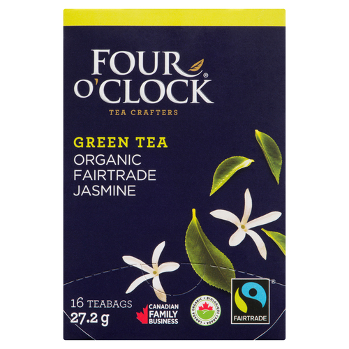 Buy Four O'Clock Organic Green Tea Fairtrade Jasmine 16 Tea Bags