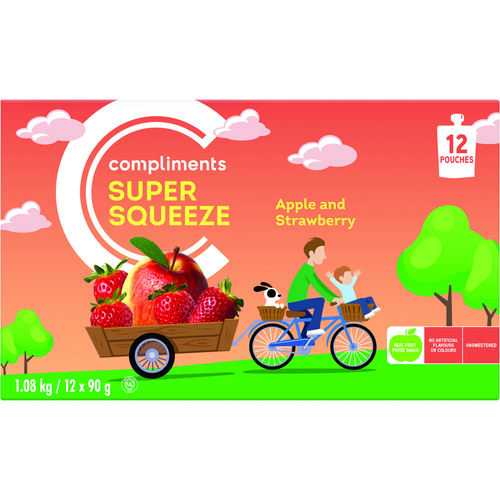 Compliments Super Squeeze Apple Snack Pouch Unsweetened
