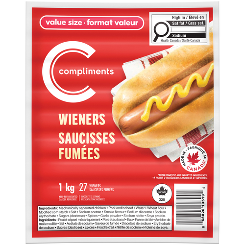 Compliments Wieners Value Size