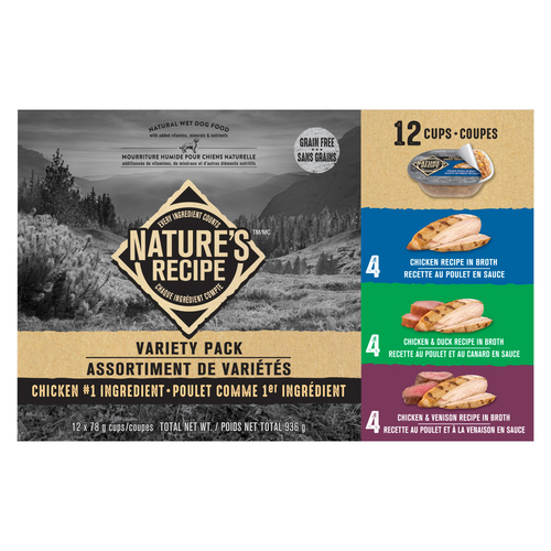 Buy Nature's Recipe Wet Dog Food Chicken Variety Pack 12 Cups 936