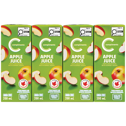 Compliments Apple Juice Unsweetened 8 x 200 ml