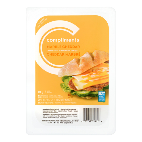 Compliments Sliced Cheese Medium Cheddar