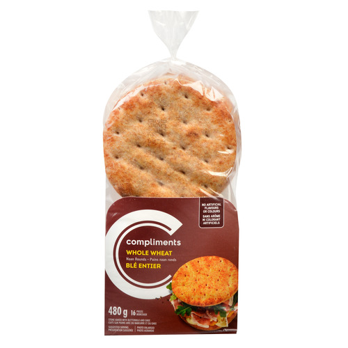 Compliments Whole Wheat Naan Rounds