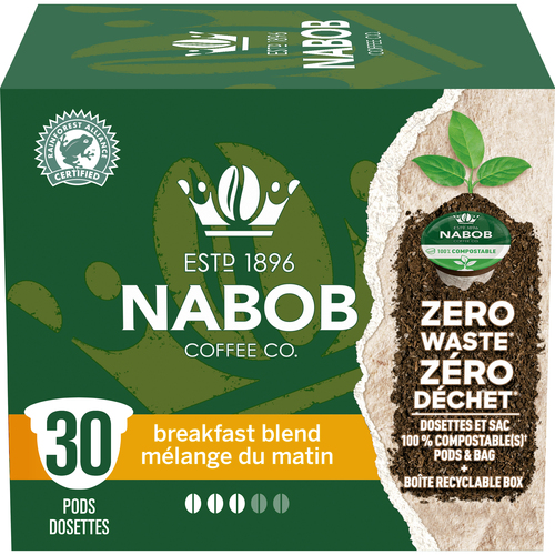 Nabob Breakfast Blend Coffee 100% Compostable Pods