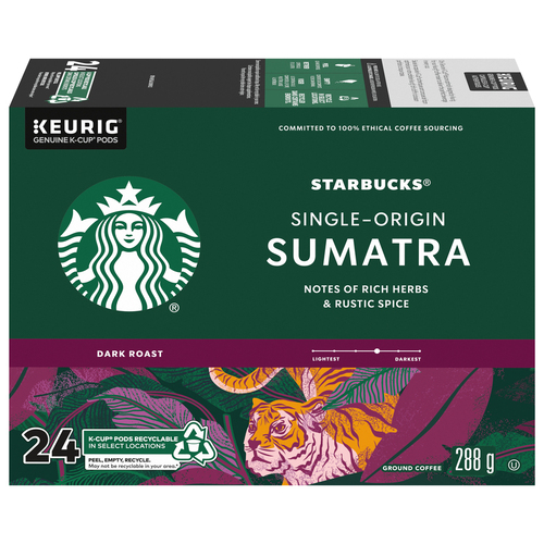 Buy Starbucks Coffee Pods Sumatra Dark Roast 24 K-Cups 288 g