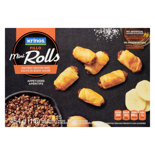 Krinos Mini Fillo Rolls Sautéed Ground Beef