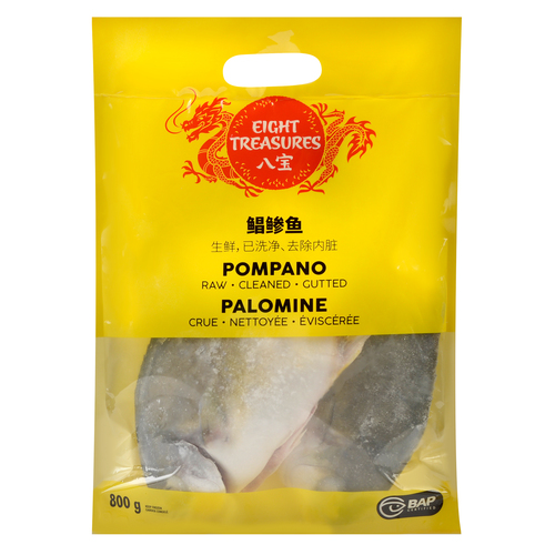 Eight Treasures Frozen Whole Uncooked Pompano