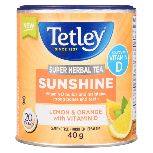 Tetley Super Herbal Tea Sunshine Lemon & Orange With Vitamin D