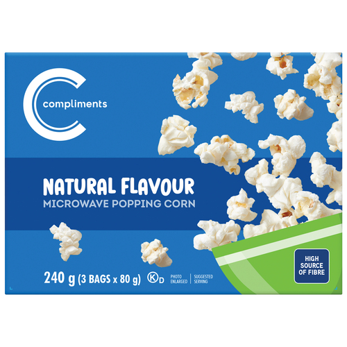 Compliments Microwave Popping Corn Natural Flavour