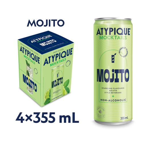 Buy Atypique Non-Alcoholic Mocktail Mojito 4 x 355 ml (cans