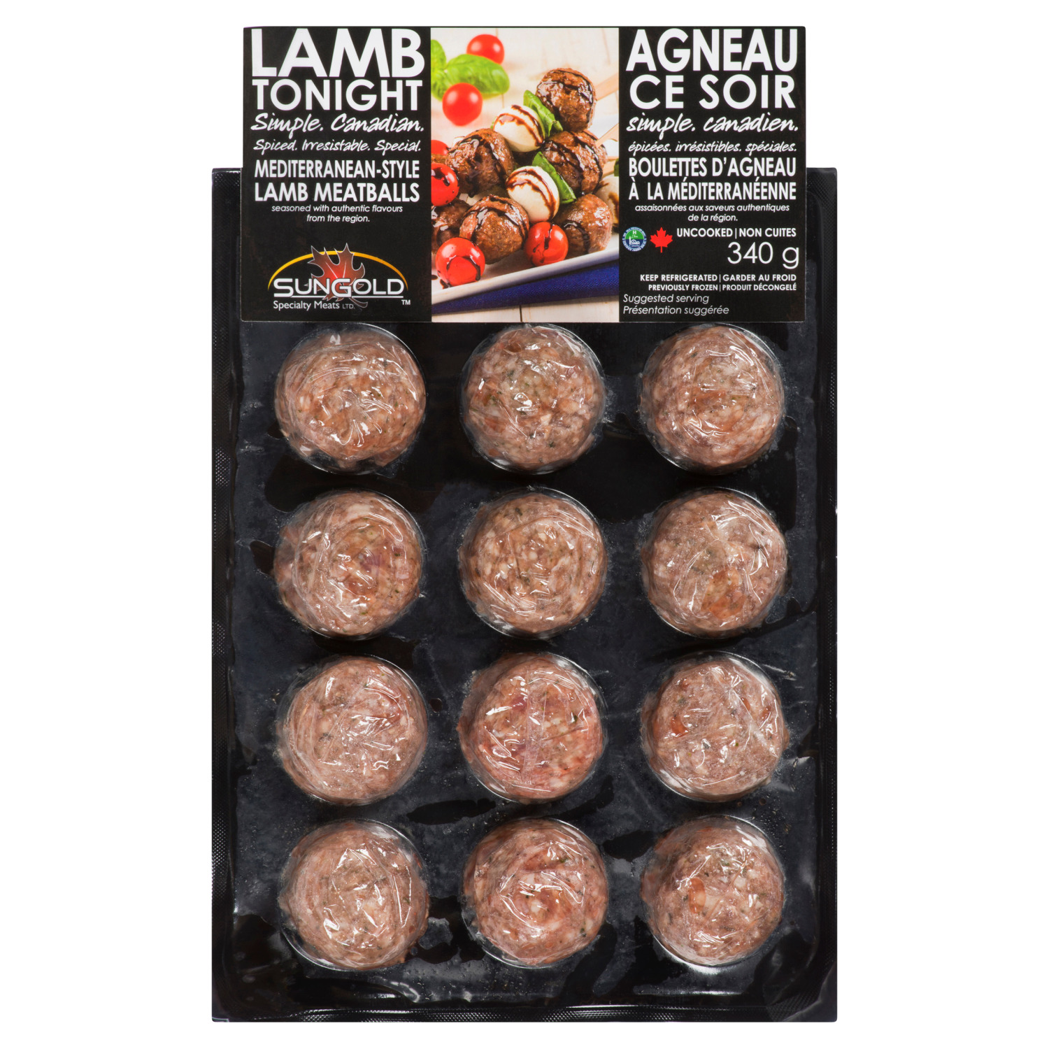 SunGold Frozen Mediterranean Lamb Meatballs