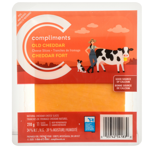 Compliments Sliced Cheese Old Cheddar