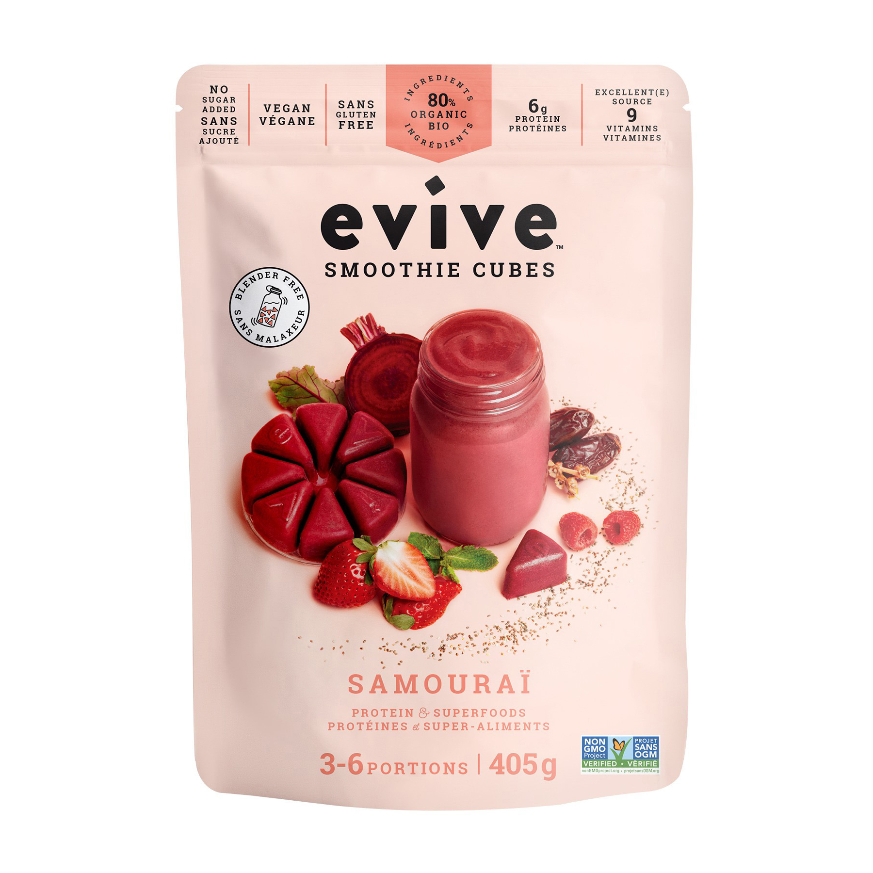 Evive Organic Frozen Smoothie Cubes Samourai