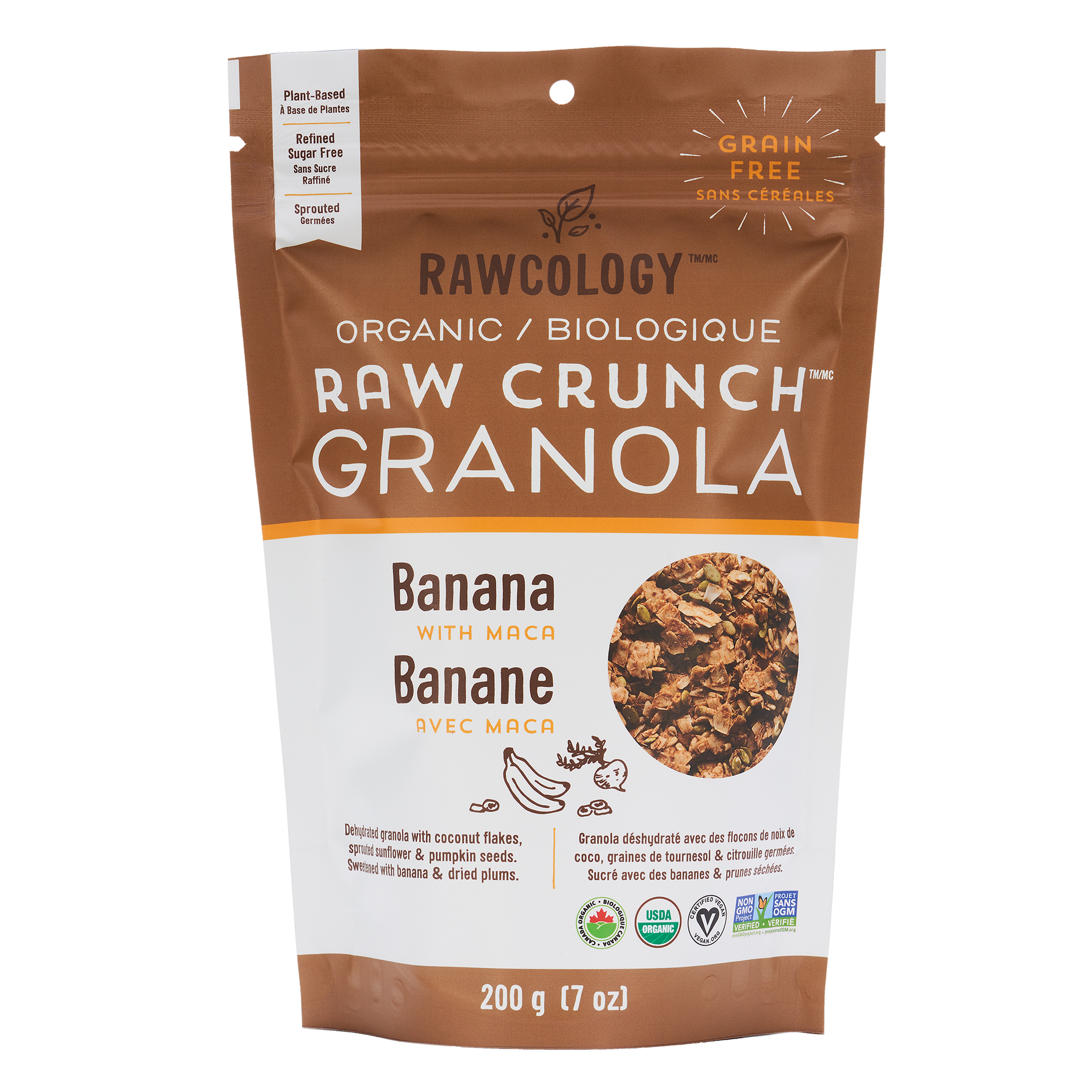 Buy Rawcology Organic Raw Crunch Granola Banana with Maca 200 g | Foodland