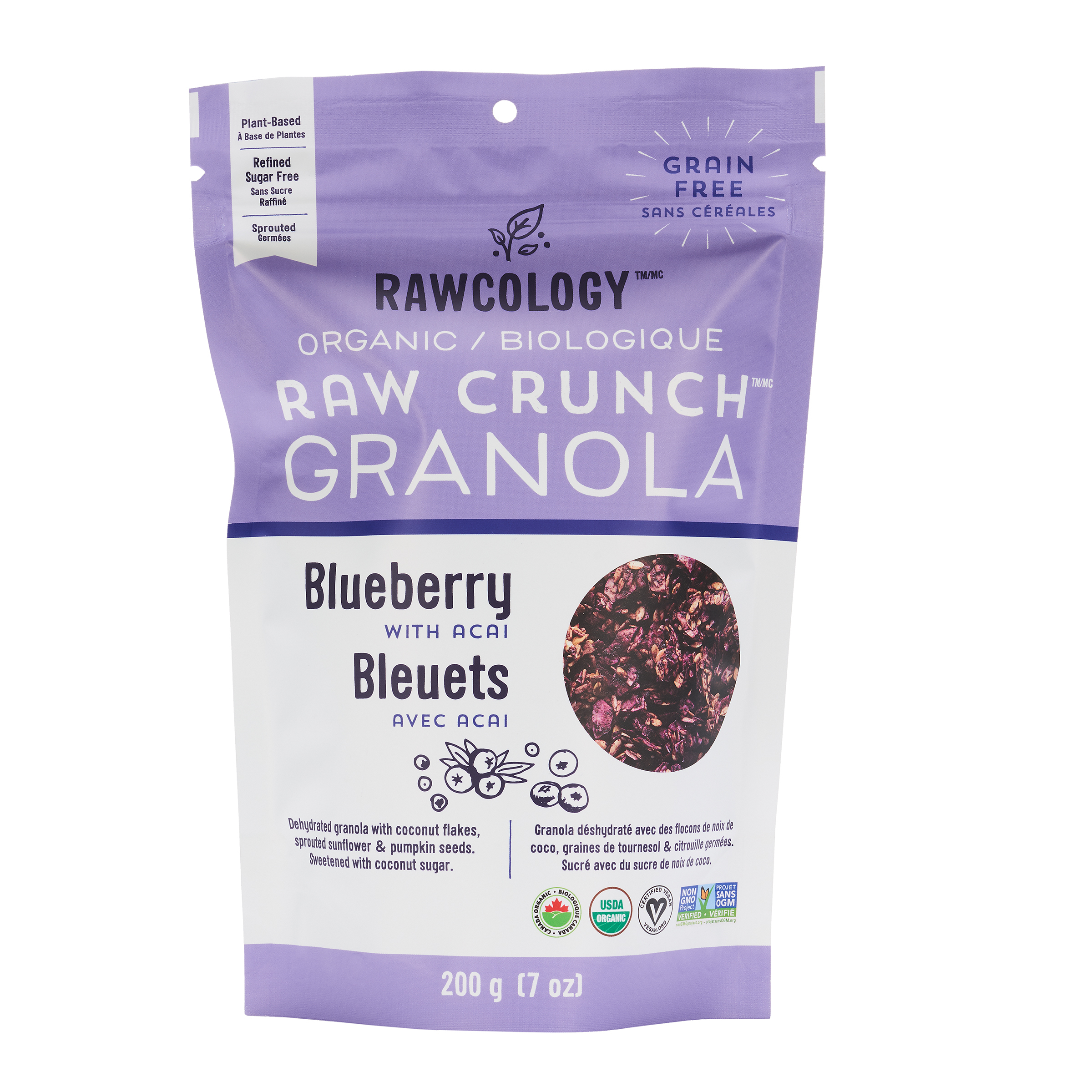 Buy Rawcology Organic Raw Crunch Granola Blueberry with Acai 200 g ...