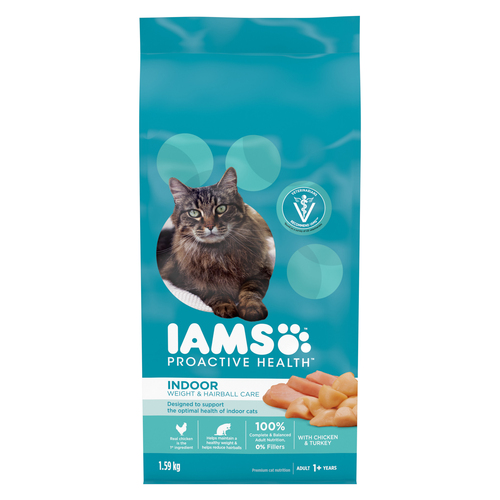 Iams Proactive Health Weight & Hairball Care Chicken & Turkey Adult Dry Cat Food