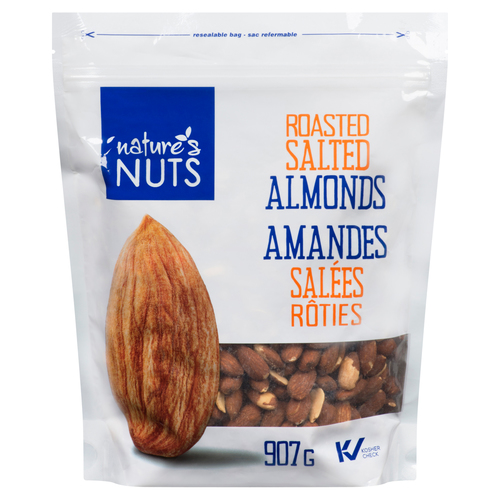 Nature's Nuts Almonds Whole Roasted Salted