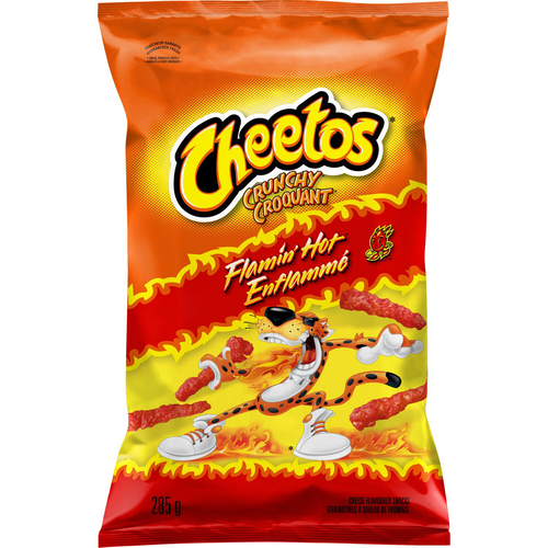 Cheetos Crunchy Flamin' Hot Cheese Flavoured Snacks 285 g
