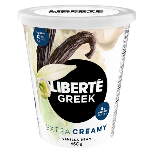 Liberté Greek 5% Extra Creamy Yogurt Vanilla Bean High Protein 650 g