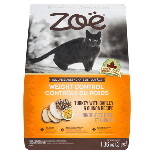Zoe Weight Control Cat Food Turkey With Barley