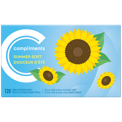 Compliments Fabric Softener Sheets Summer Soft