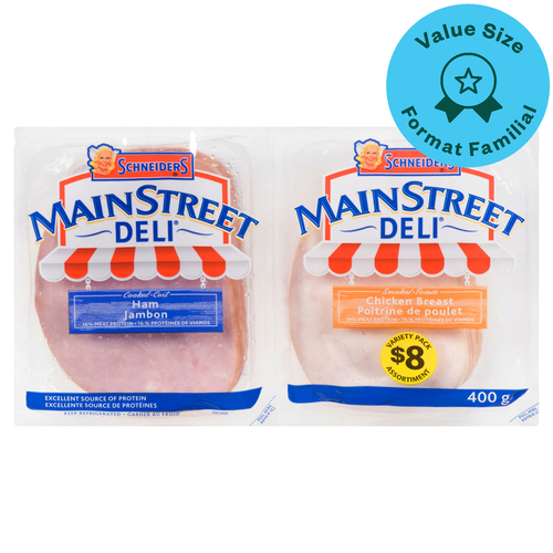 Schneider Sliced Meats Deli Cooked Ham & Smoked Chicken