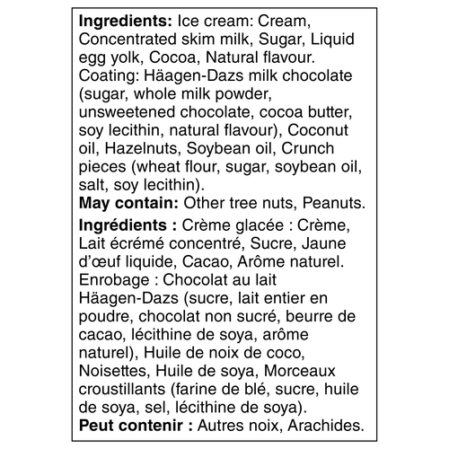 Buy Häagen-Dazs Ice Cream Bars Chocolate Hazelnut 3 x 88 ml