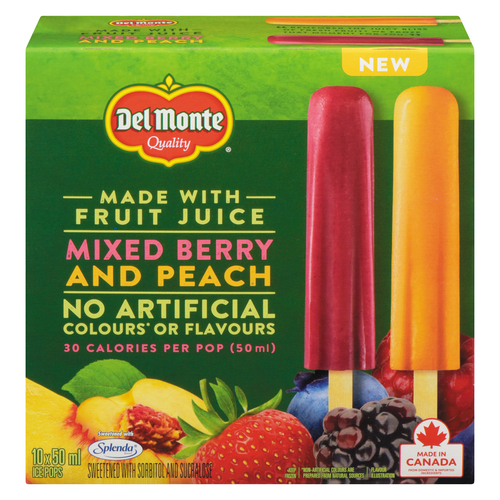 Del Monte Juice Bars Berry And Peach