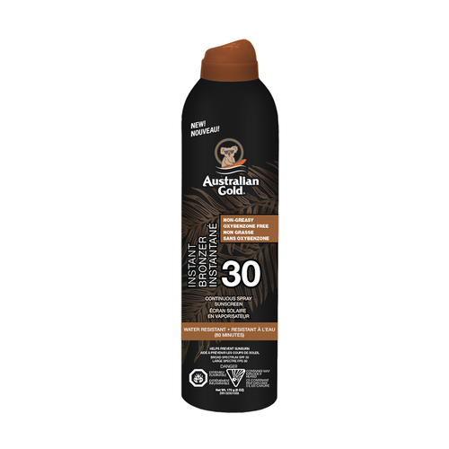 Buy Australian Gold Sunscreen Continuous Spray SPF 30 Instant Bronzer ...