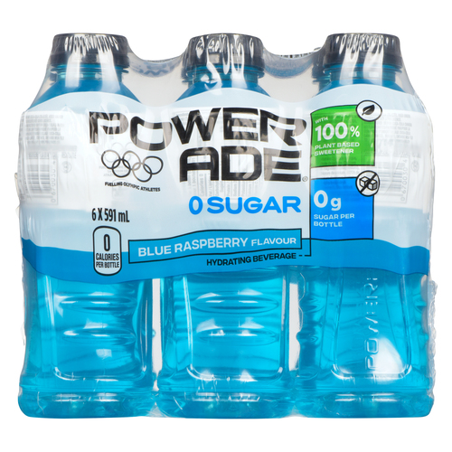 Buy Powerade Zero Sugar Blue Raspberry 6 x 591 ml (bottles) | Sobeys Inc.
