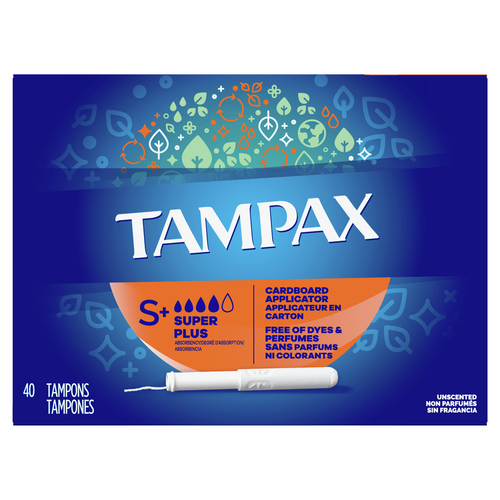 Buy Tampax Cardboard Applicator Tampons Super Plus Unscented 40 Count ...