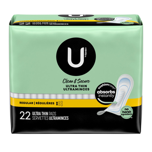 U by Kotex Clean & Secure Ultra Thin Pads Regular Absorbency