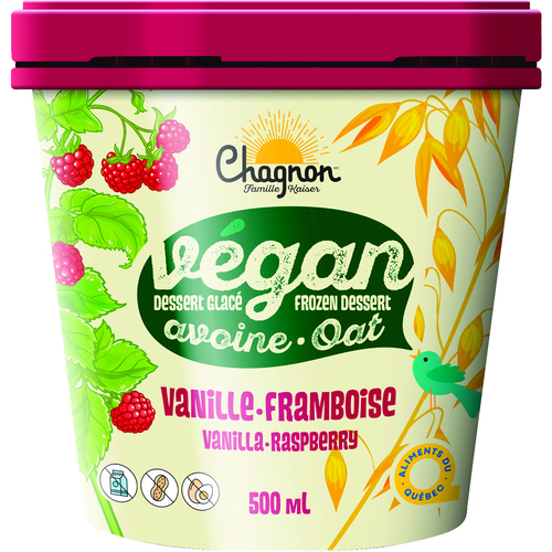 Buy Chagnon Vegan Ice Cream Oat Vanilla Raspberry 500 ml | IGA