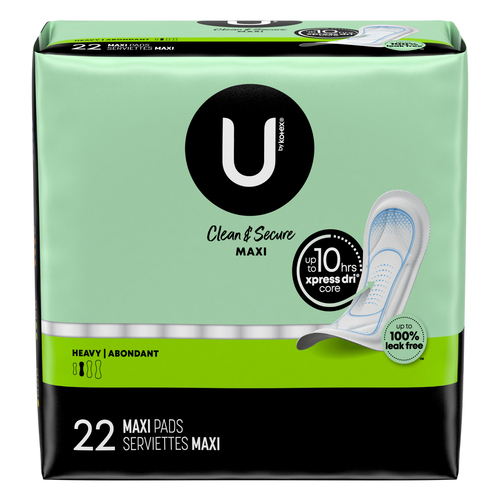 U by Kotex Clean & Secure Maxi Pads Heavy Absorbency