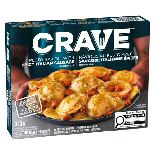Buy Crave Frozen Pesto Ravioli With Spicy Italian Sausage 340 g