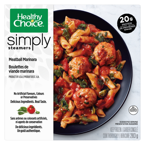 Healthy Choice Frozen Entrée Simply Steamers Meatball Marinara