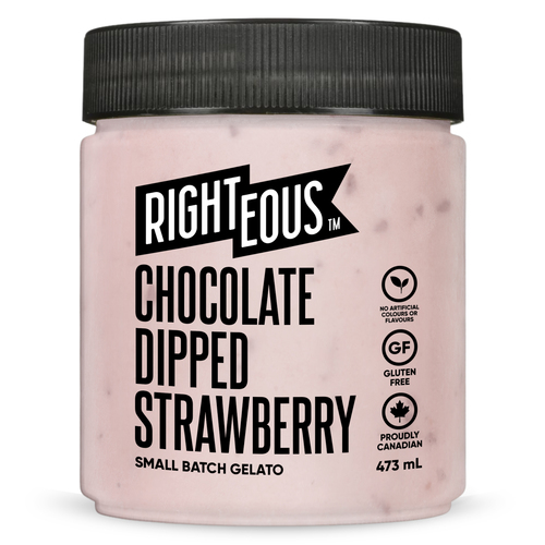 Righteous Frozen Gelato Chocolate Dipped Strawberry