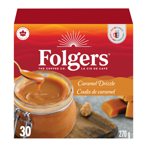 Buy Folgers Coffee Pods Caramel Drizzle 30 K-Cups 270 g | Foodland
