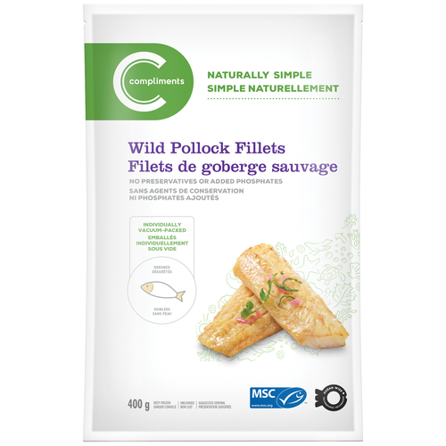 Compliments Naturally Simple Frozen Wild Pollock Fillets
