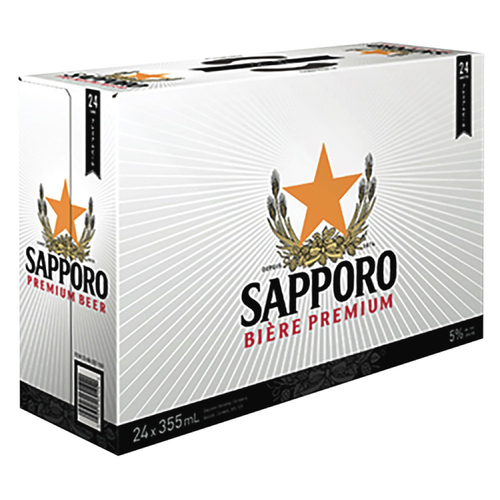 Sapporo Beer 5% Alcohol 24 x 355 ml (cans)
