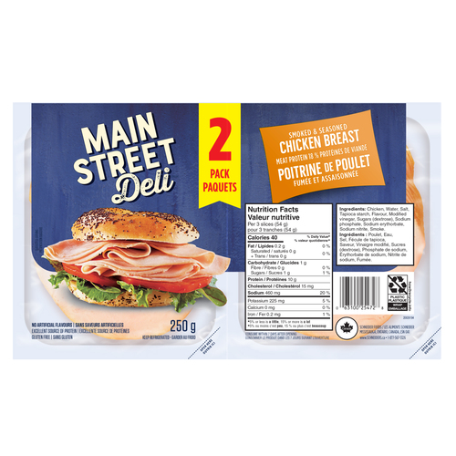 Main Street Deli Sliced Chicken Breast Seasoned Smoked