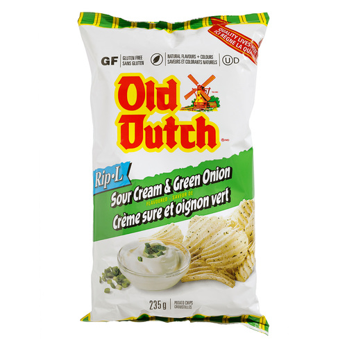 Old Dutch Rip-L Potato Chips Sour Cream and Green Onion